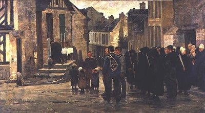 Burial of a Sailor at Villerville, 1878 by Ulysse Louis Auguste Butin